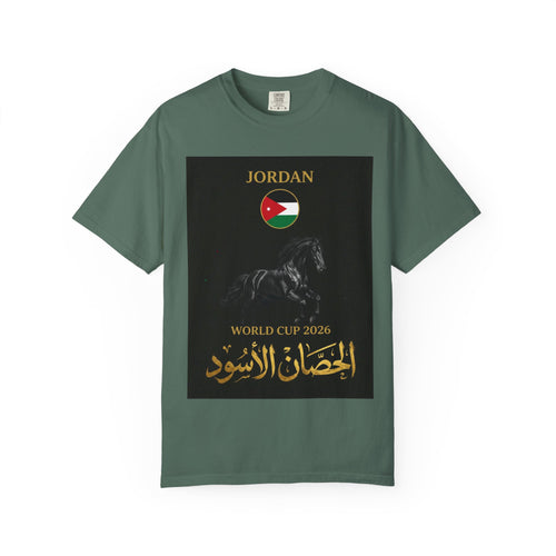 Jordan World Cup 2026 T-Shirt — Black Stallion / الحصان الأسود Soccer Fan Tee