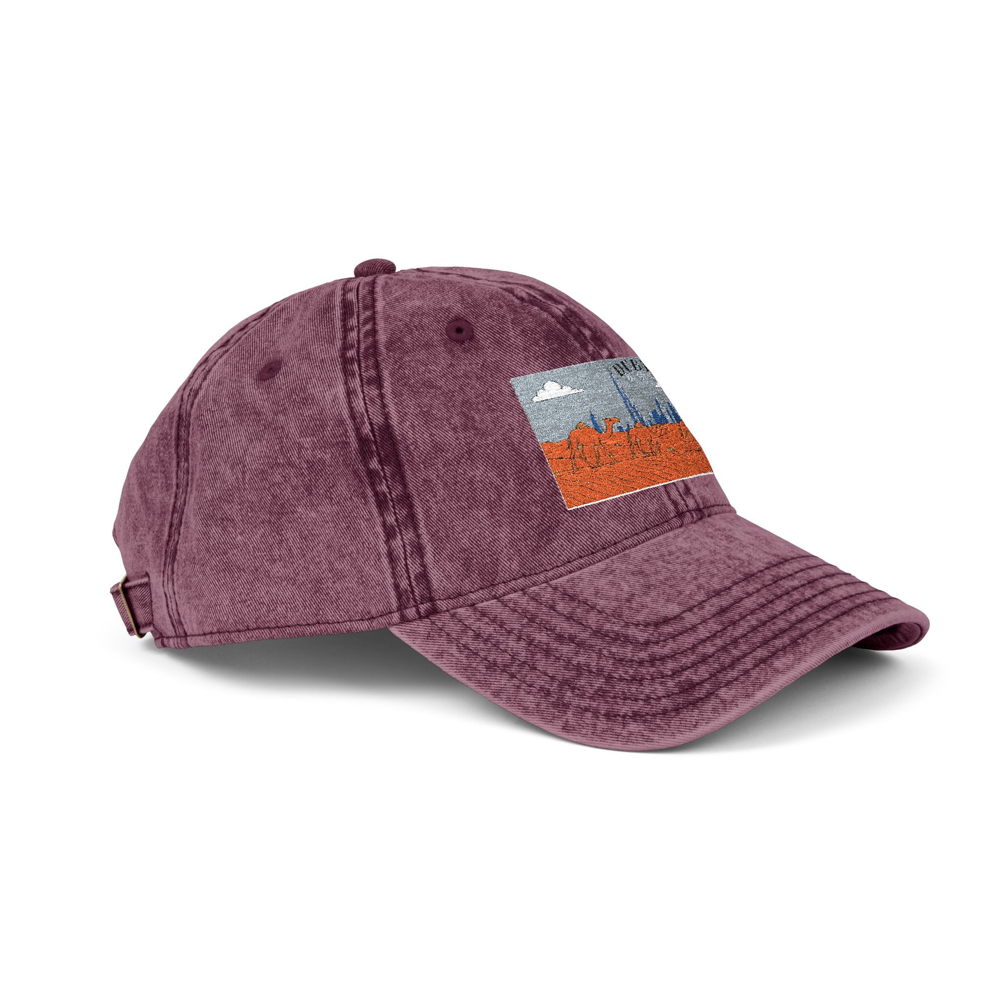 Vintage Embroidered Landscape Cap — Retro Washed Baseball Hat