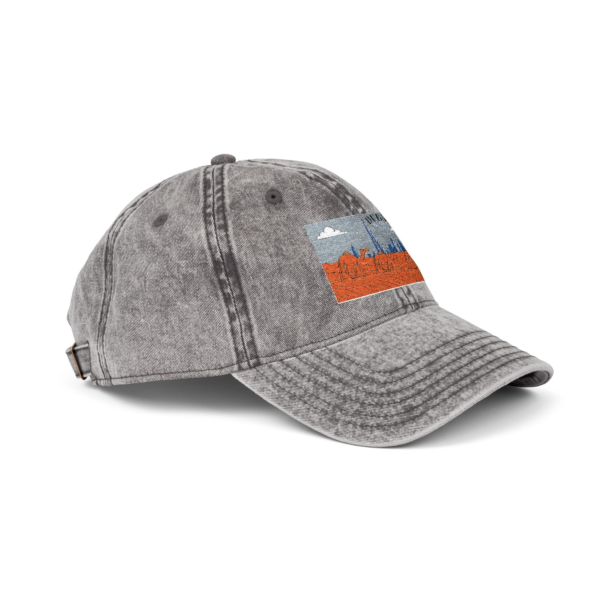 Vintage Embroidered Landscape Cap — Retro Washed Baseball Hat