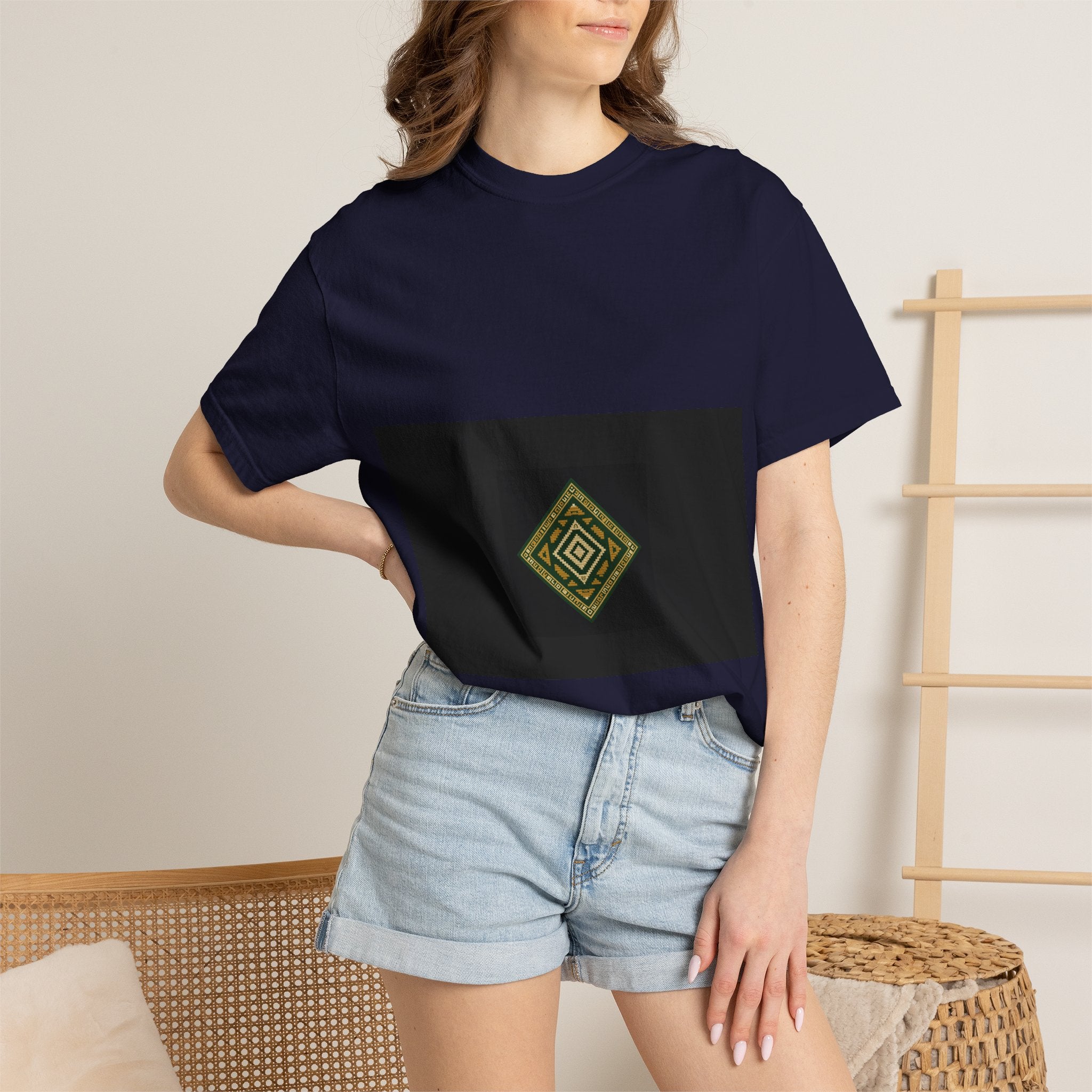 T-Shirt — Desert Soul Arabic Script Tee with Geometric Motif