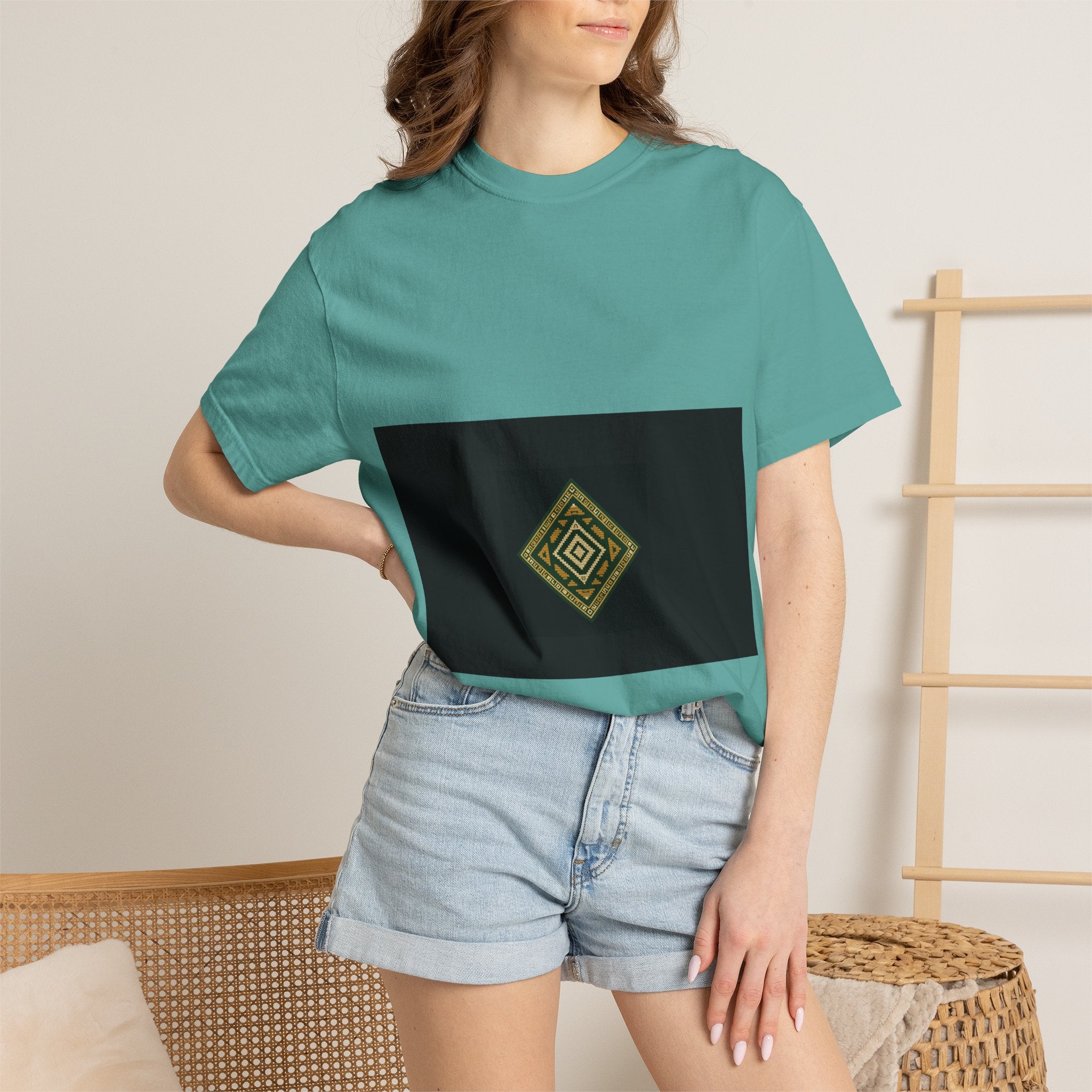 T-Shirt — Desert Soul Arabic Script Tee with Geometric Motif