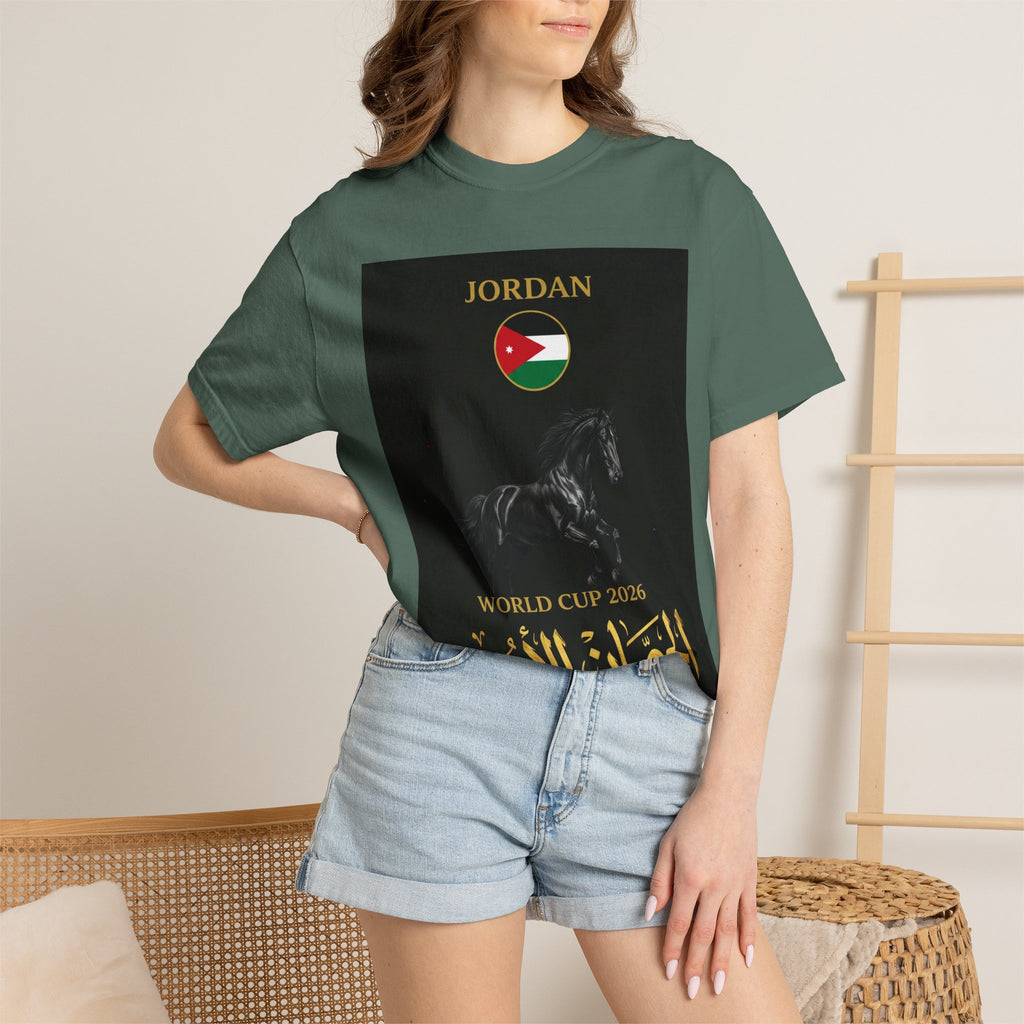 Jordan World Cup 2026 T-Shirt — Black Stallion / الحصان الأسود Soccer Fan Tee