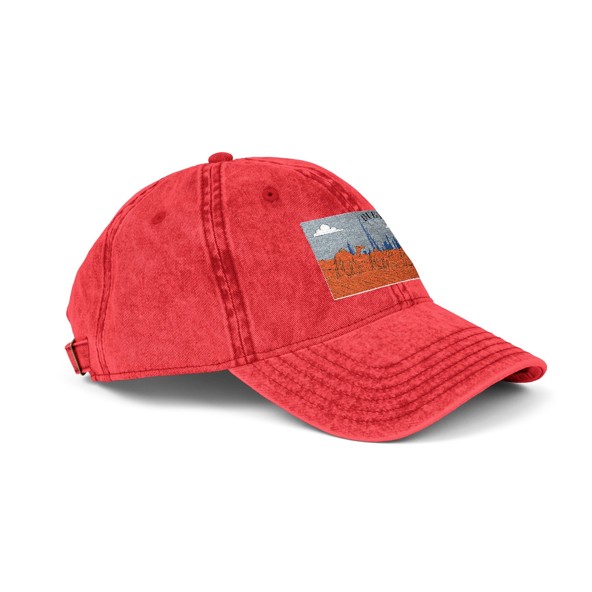 Vintage Embroidered Landscape Cap — Retro Washed Baseball Hat