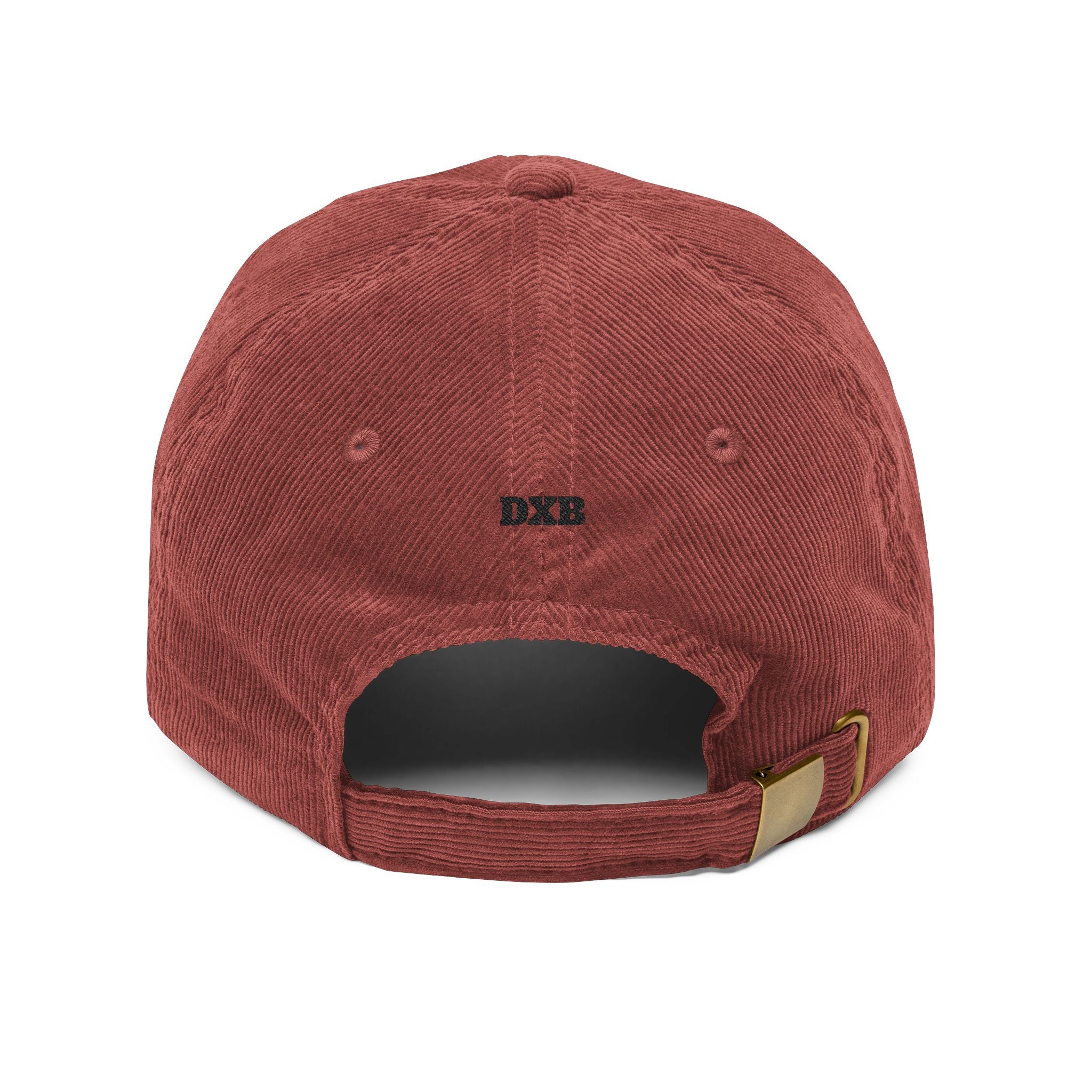 Dubai Embroidered Corduroy Cap | Vintage Rust Baseball Hat