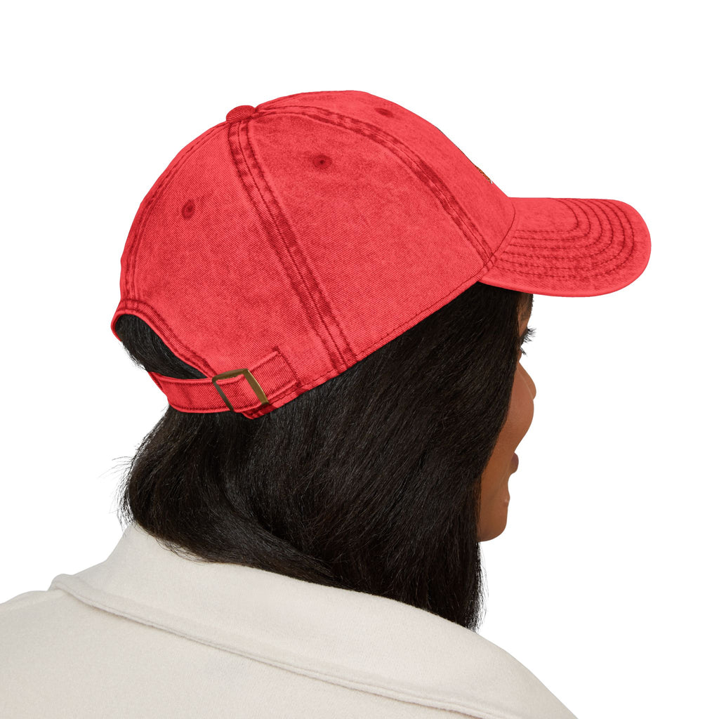 Vintage Embroidered Landscape Cap — Retro Washed Baseball Hat