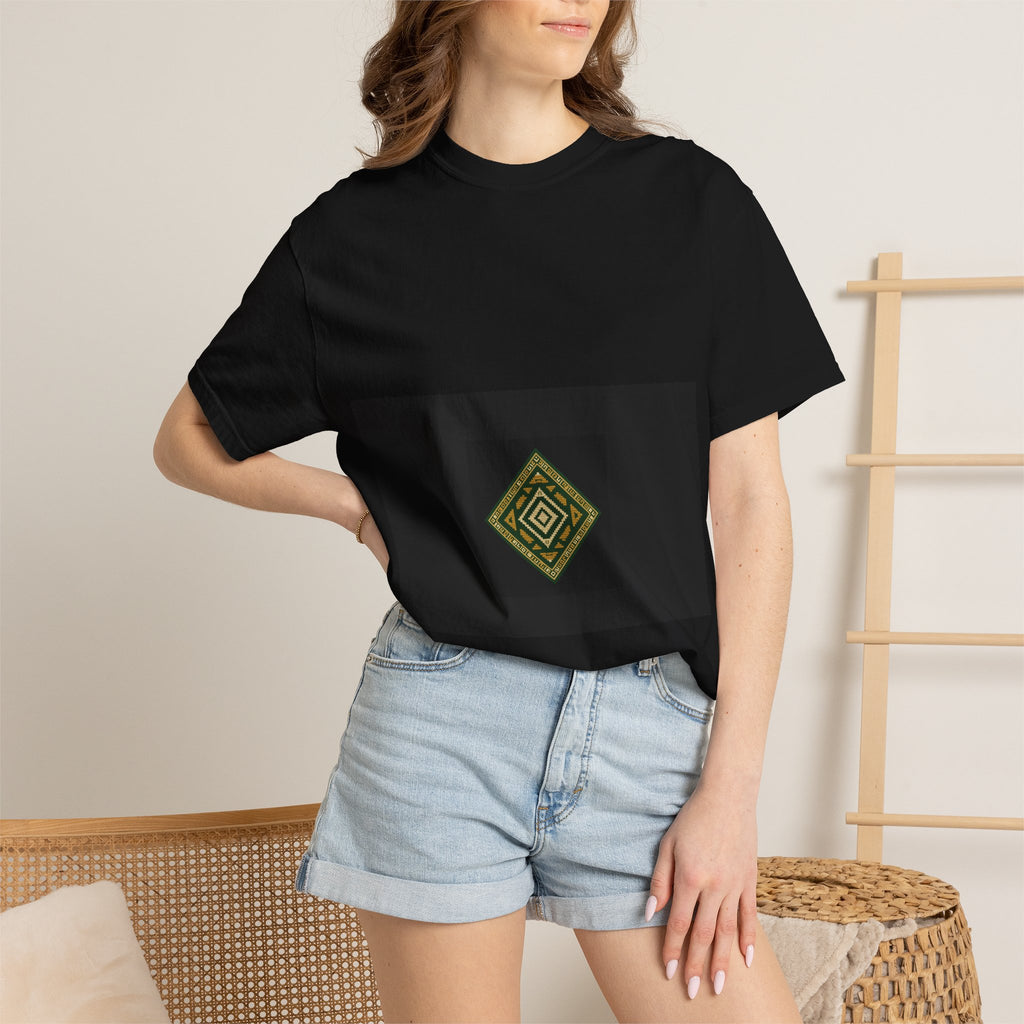 T-Shirt — Desert Soul Arabic Script Tee with Geometric Motif
