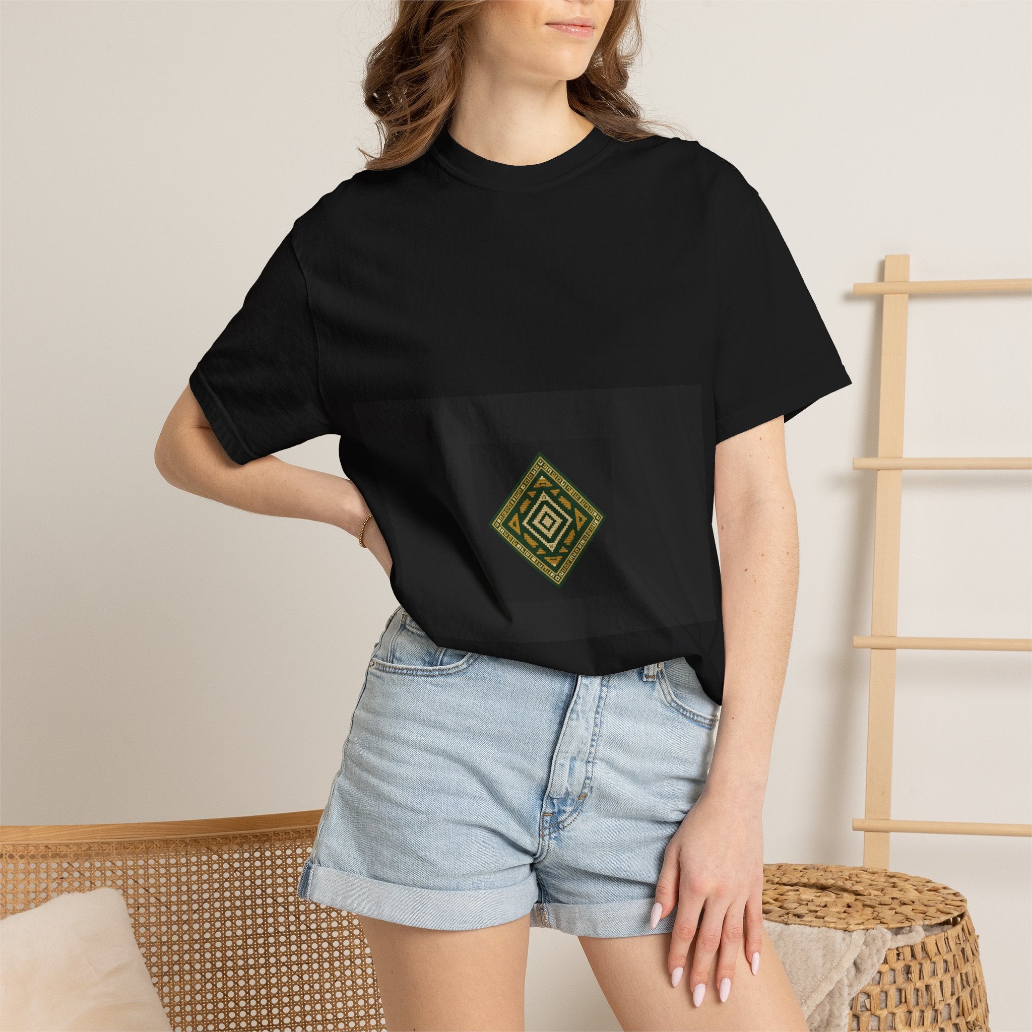 T-Shirt — Desert Soul Arabic Script Tee with Geometric Motif