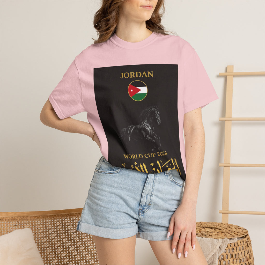 Jordan World Cup 2026 T-Shirt — Black Stallion / الحصان الأسود Soccer Fan Tee